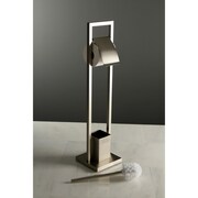 Kingston Brass Pedestal Toilet Paper Holder W/ Toilet Brush Holder, Nickel SCC8348